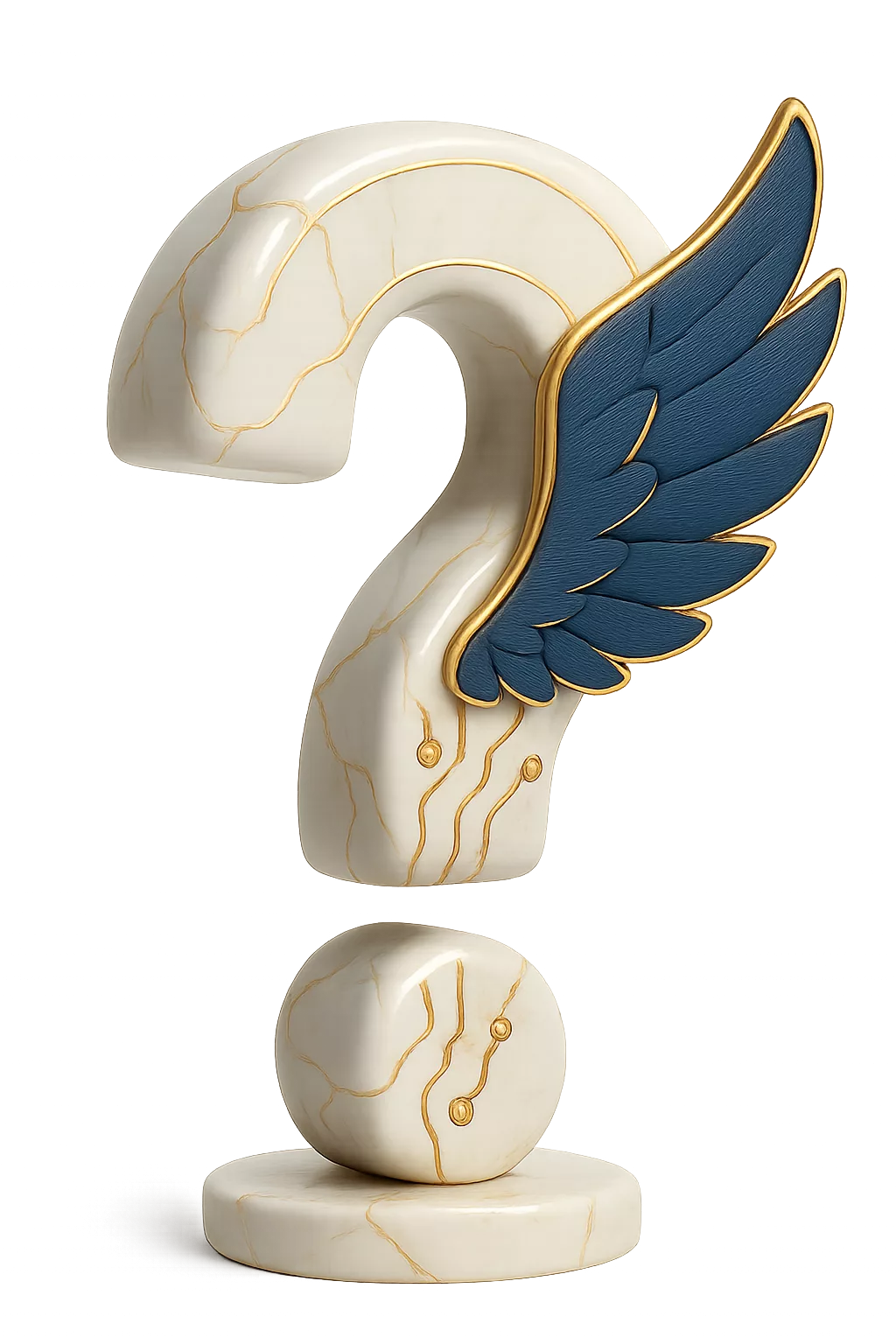 Question mark made of marble from Angelinsight Marketing Agency